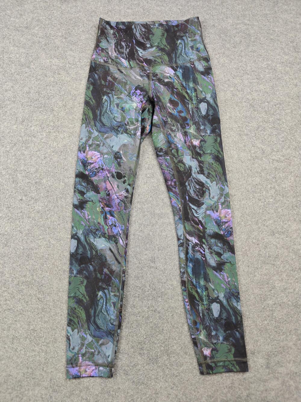 Lululemon Leggings Womens 4 Multicolor Batik High Rise Ankle Yoga Nylon 25 In